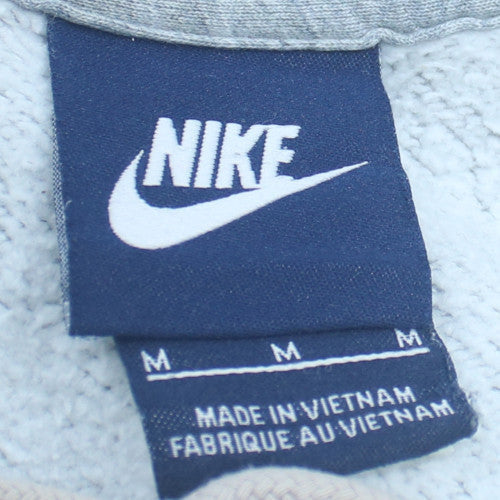 Nike Women Grey Pullover Hoodie Sweatshirt M Hooded Fleece