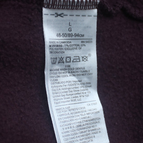 GAP Men’s Purple Full Zip Hoodie L Regular Cotton Blend Fleece
