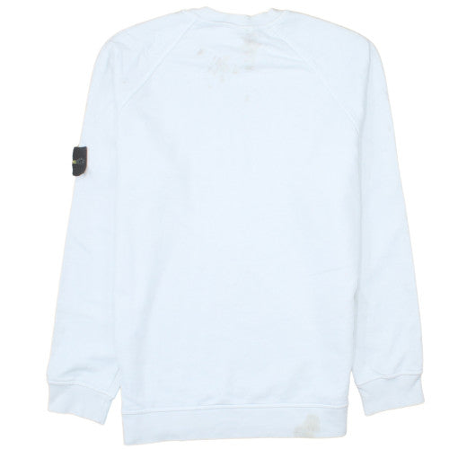 Stone Island Men's White XL Crew Neck Pullover Sweatshirt