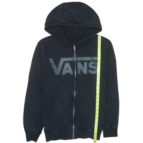 Vans Men's Black Small Full Zip Fleece Hoodie with Logo
