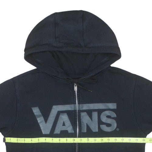 Vans Men's Black Small Full Zip Fleece Hoodie with Logo