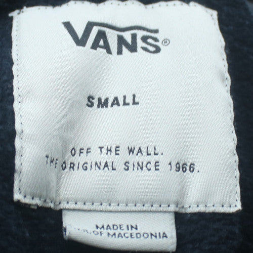 Vans Men's Black Small Full Zip Fleece Hoodie with Logo