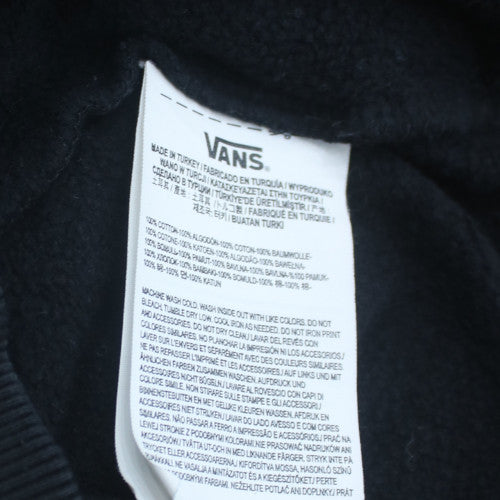 Vans Men's Black Small Full Zip Fleece Hoodie with Logo