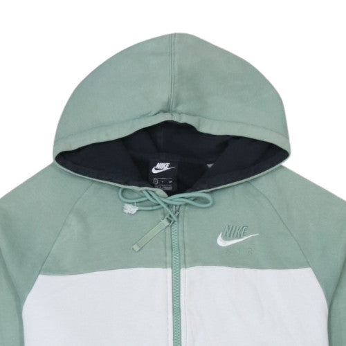 Nike Men's Green Full Zip Hoodie Small Colour Block Sportswear