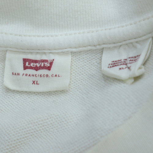 Levi's Women's White Graphic Pullover Sweatshirt XL Organic Market Print