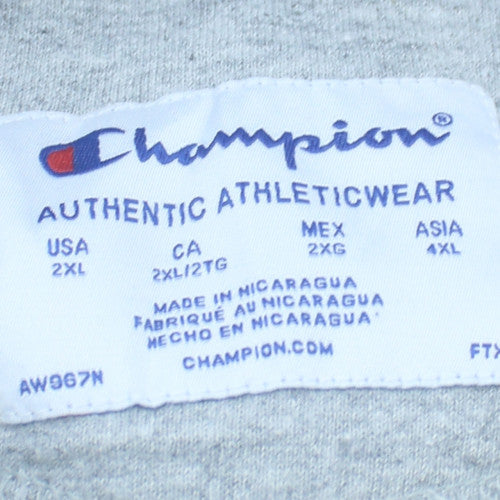 Champion Men's White 2XL Pullover Hoodie with Logo