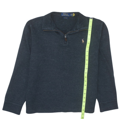 Ralph Lauren Men's Blue Cotton Half Zip Jumper Size S