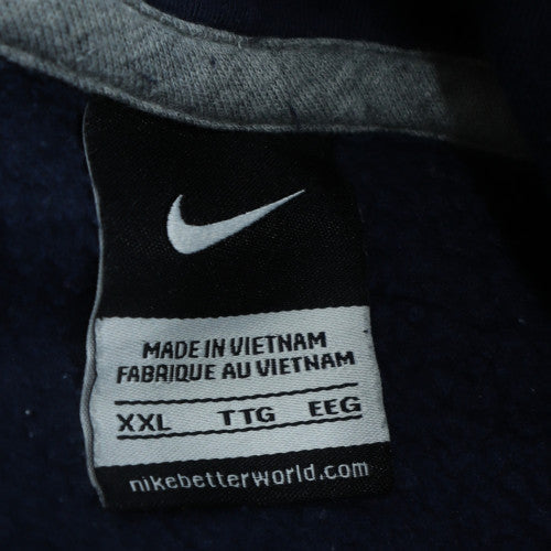 Nike Mens Navy Blue XXL Pullover Hoodie with Logo and Kangaroo Pocket
