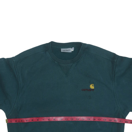 Carhartt Men Green Crew Neck Pullover Sweatshirt M Regular Fleece