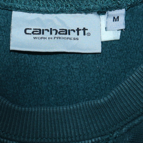Carhartt Men Green Crew Neck Pullover Sweatshirt M Regular Fleece