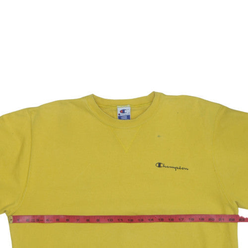 Champion Men's Yellow Pullover Sweatshirt Large Crew Neck Fleece