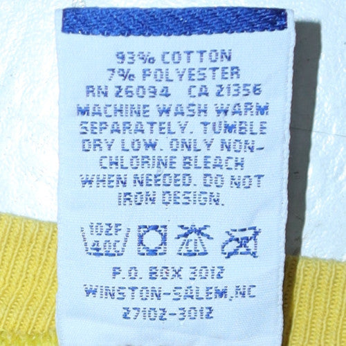 Champion Men's Yellow Pullover Sweatshirt Large Crew Neck Fleece
