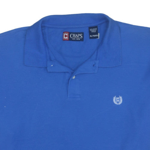 Chaps Men's Blue XL Cotton Short Sleeve Polo Shirt