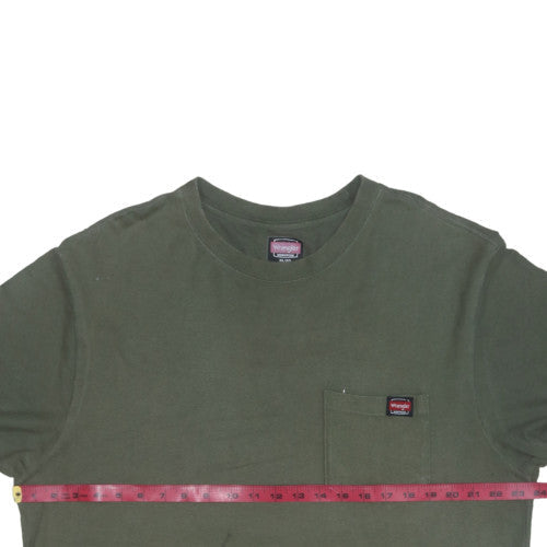 Wrangler Men’s Green XL Workwear Cotton Crew Neck T-Shirt