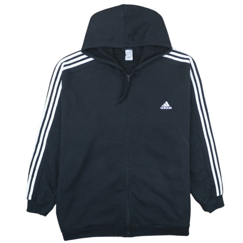 adidas Men’s Black 4XL Full Zip Hoodie Fleece Sportswear