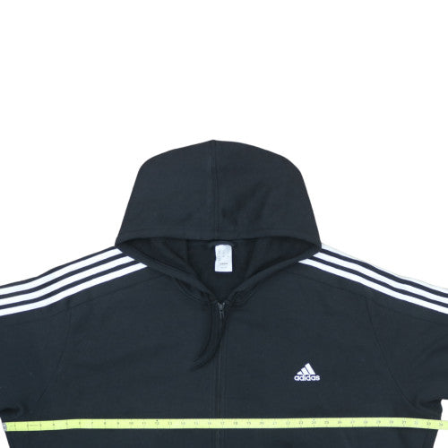 adidas Men’s Black 4XL Full Zip Hoodie Fleece Sportswear