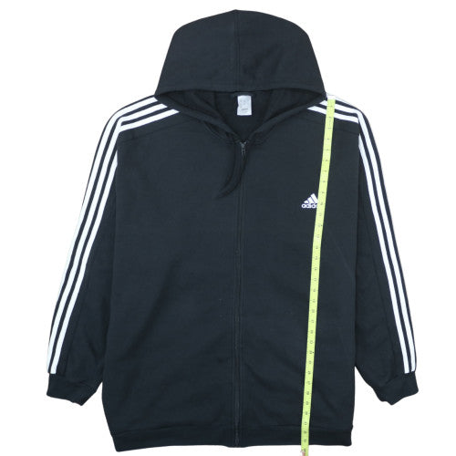adidas Men’s Black 4XL Full Zip Hoodie Fleece Sportswear