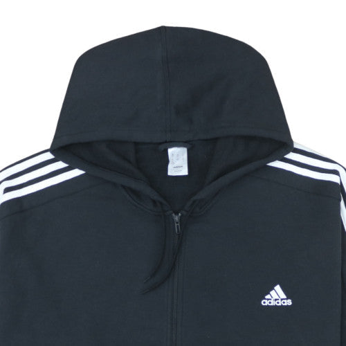 adidas Men’s Black 4XL Full Zip Hoodie Fleece Sportswear
