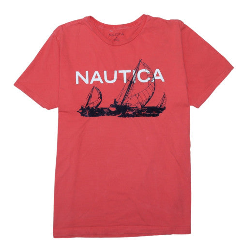 Nautica Men's Red Crew Neck Short Sleeve Graphic T-Shirt XL