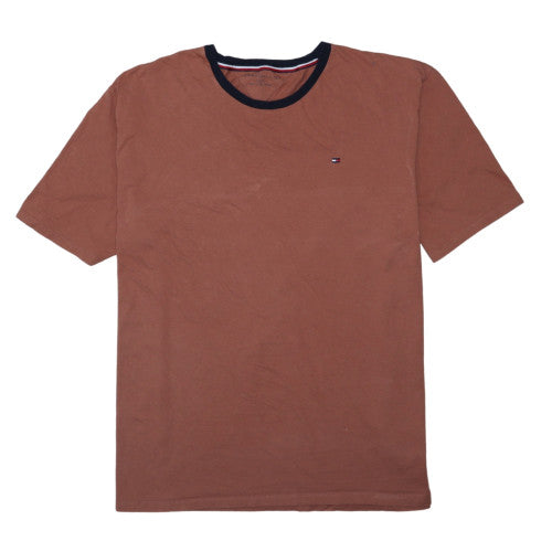 Tommy Hilfiger Men's Brown 3XL Crew Neck Cotton T-Shirt