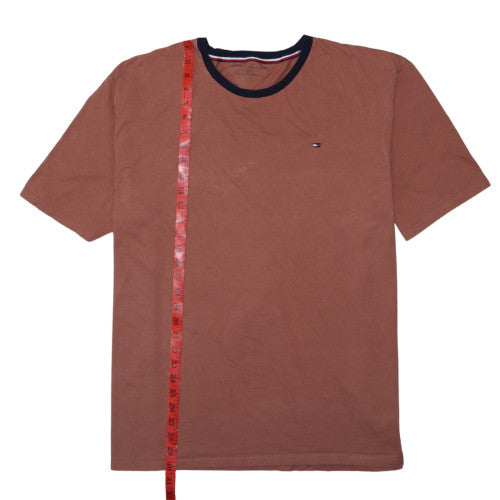 Tommy Hilfiger Men's Brown 3XL Crew Neck Cotton T-Shirt