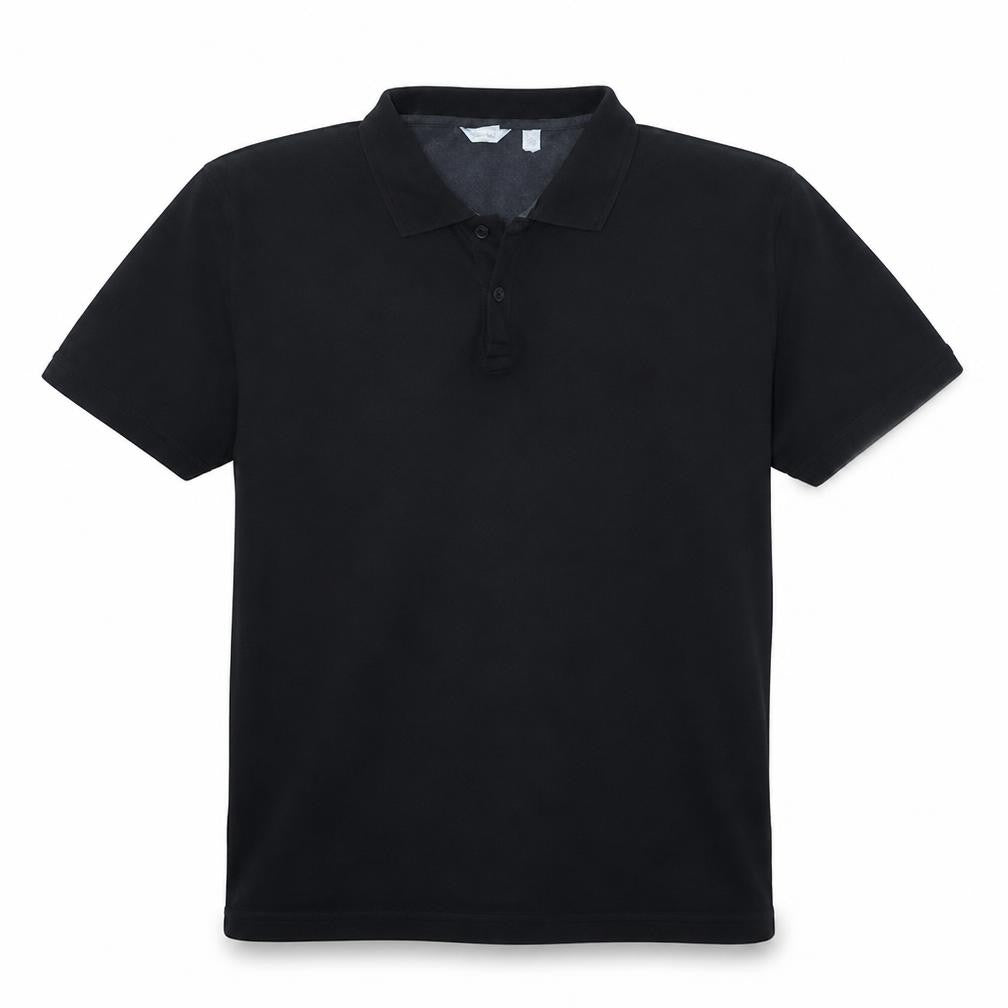 Calvin Klein Men's Black XL Regular Fit Cotton Polo Shirt