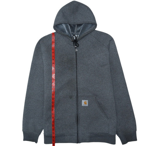 Carhartt Men's Grey Full Zip Hooded Sweatshirt XXL