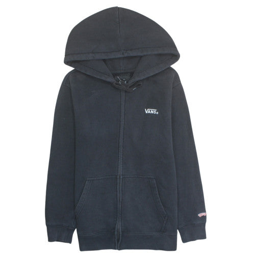 Vans Mens Black Full Zip Hoodie Large Cotton Fleece Skateboarding