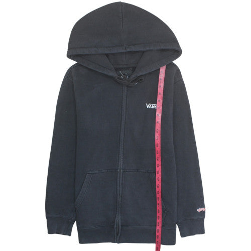 Vans Mens Black Full Zip Hoodie Large Cotton Fleece Skateboarding