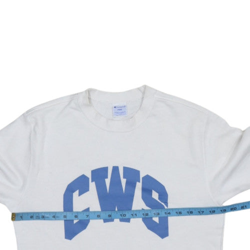 Champion Men's White Crew Neck Sweatshirt CWS Logo Size One Size