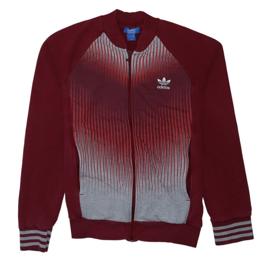 Adidas Men’s Red Full Zip Graphic Sweatshirt L Regular Fit