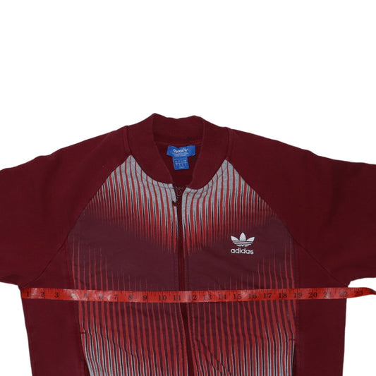 Adidas Men’s Red Full Zip Graphic Sweatshirt L Regular Fit
