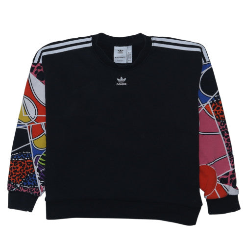 Adidas Rich Mnisi Women's Black Multicolour Crew Neck Sweatshirt UK 16