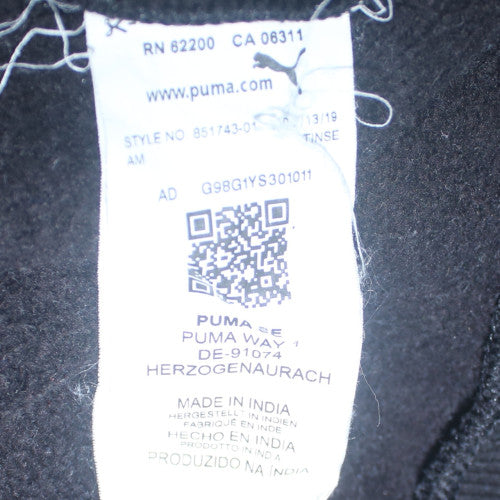 Puma Men's Black Pullover Hoodie Medium Logo Fleece Sweatshirt