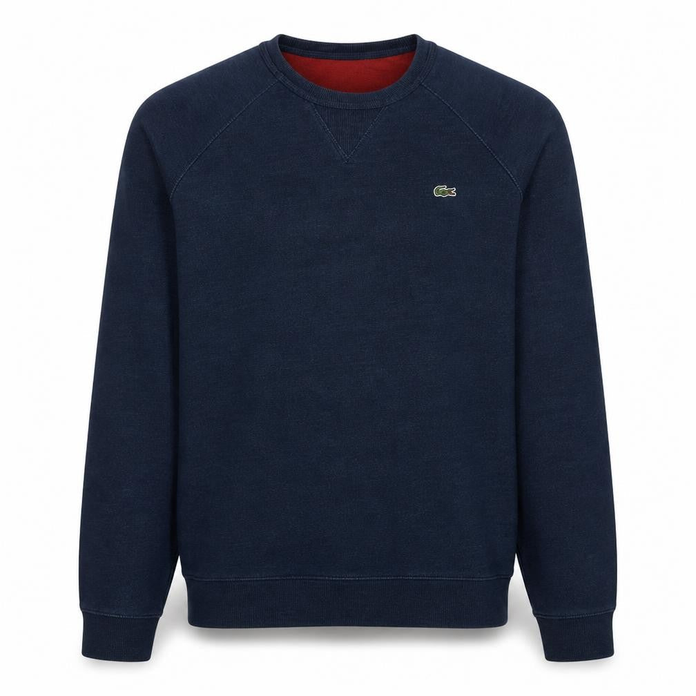 Lacoste Men's Blue Crew Neck Cotton Pullover Sweatshirt M