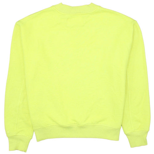 Calvin Klein Jeans Womens Yellow Sweatshirt Size L Logo Crew Neck