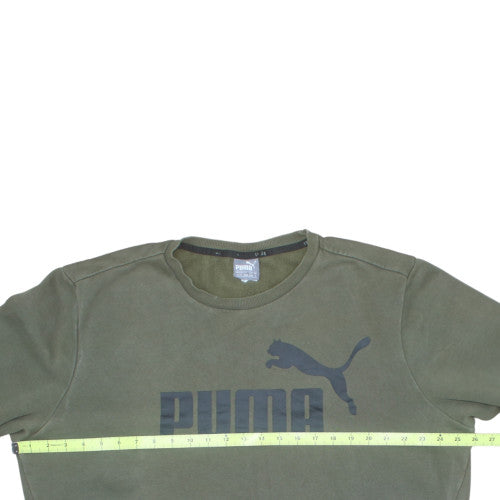 Puma Men’s Green XL Crew Neck Pullover Logo Sweatshirt