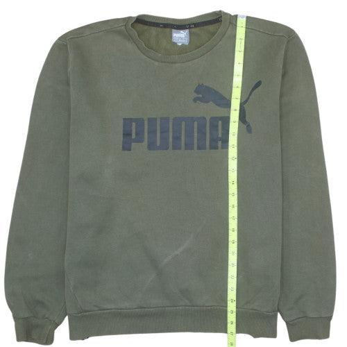 Puma Men’s Green XL Crew Neck Pullover Logo Sweatshirt