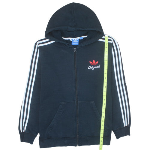 Adidas Originals Mens Black Full Zip Hoodie Size M Zip Logo Hooded