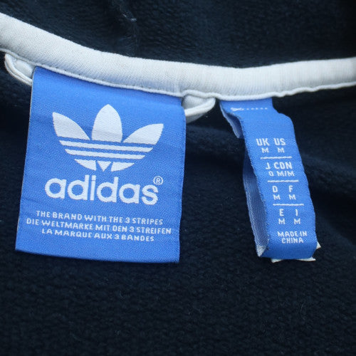 Adidas Originals Mens Black Full Zip Hoodie Size M Zip Logo Hooded