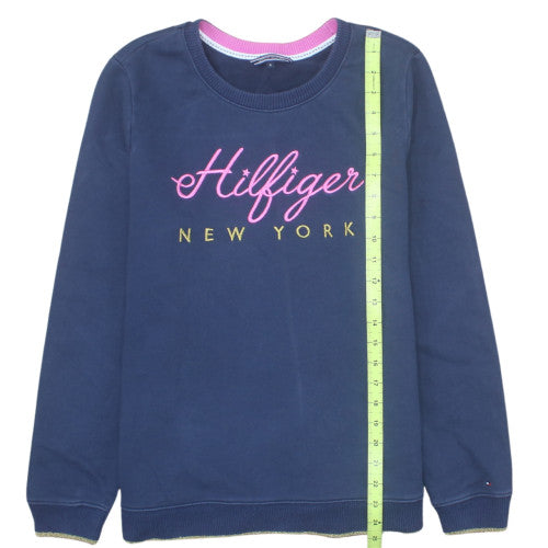 Tommy Hilfiger Womens Navy XL Pullover Sweatshirt Crew Neck Logo Print
