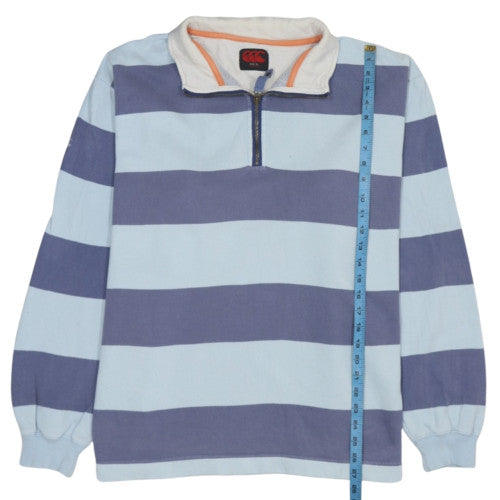 Canterbury Men's Blue XL 1/2 Zip Striped Rugby Sweatshirt
