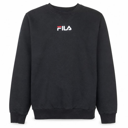 FILA Mens Black Pullover Sweatshirt M Regular Fit Fleece Crew Neck