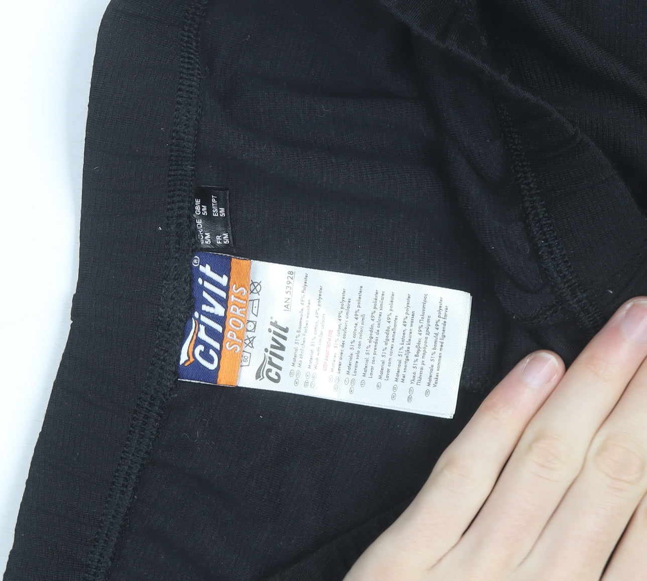 Crivit Men's Black Jogger Trousers S Regular Fit Elastic Waist