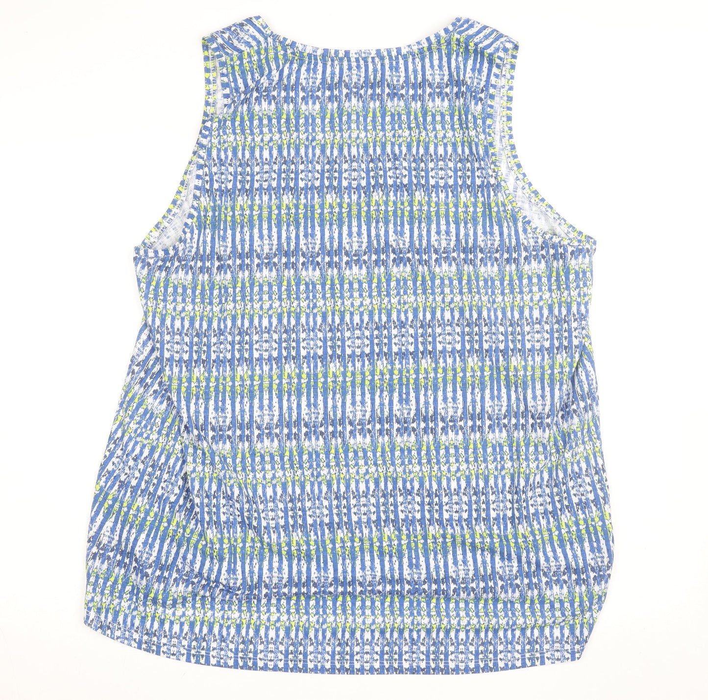 Dunnes Stores Women’s Blue Geometric Cotton Stretch Tank Top Size 20