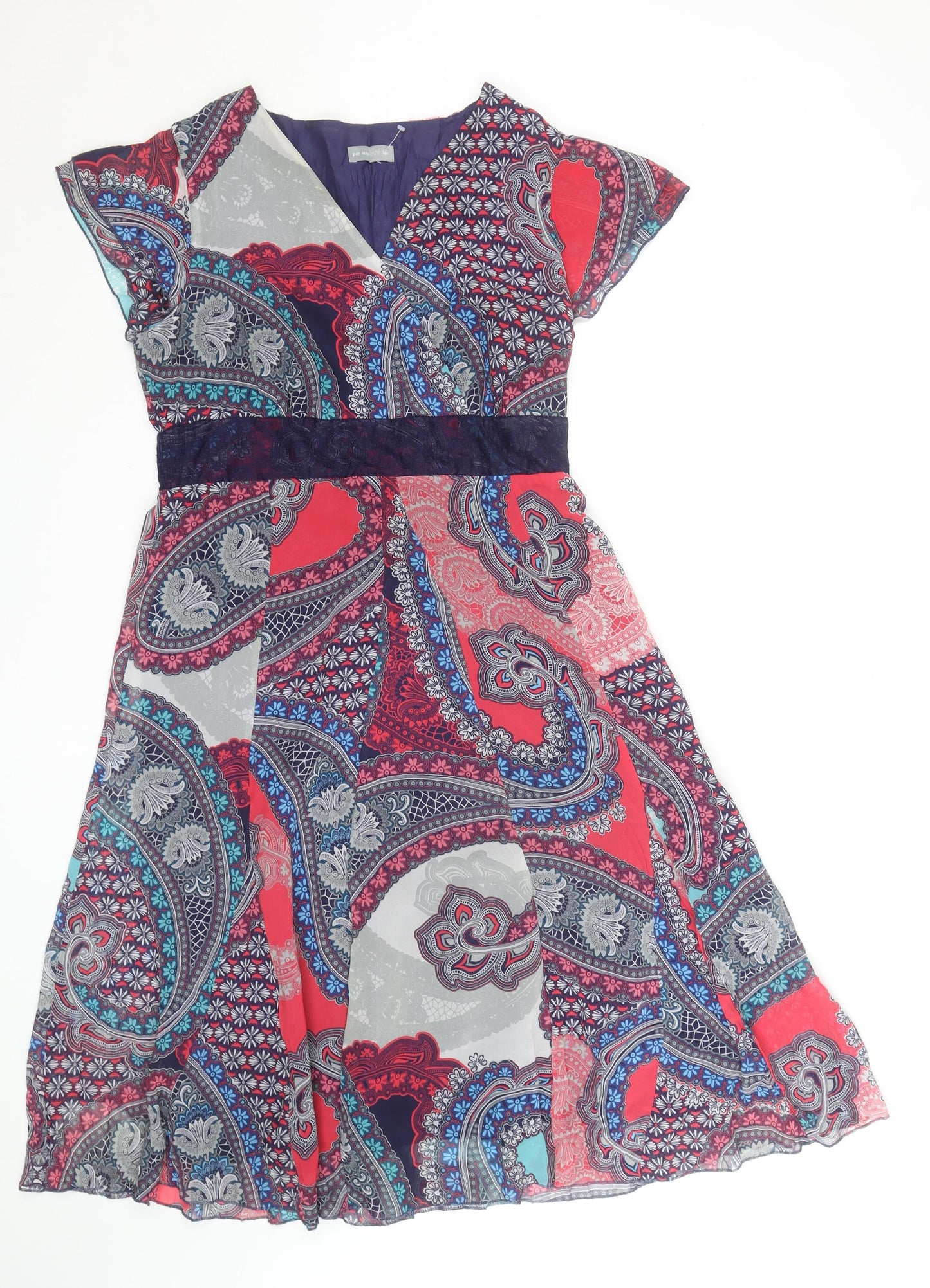 Marks and Spencer Per Una Multicoloured Paisley A-Line Dress Size 16R