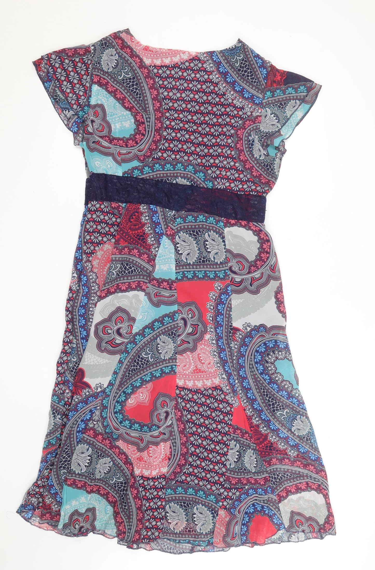 Marks and Spencer Per Una Multicoloured Paisley A-Line Dress Size 16R