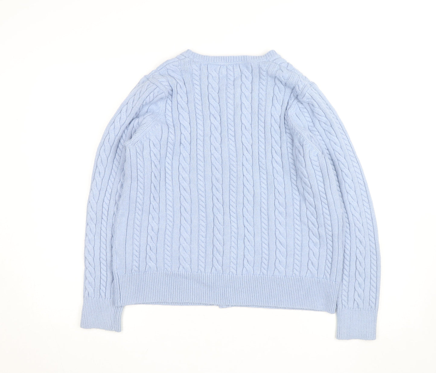 Cotton Traders Women's Blue Cable Knit Cardigan Size 18