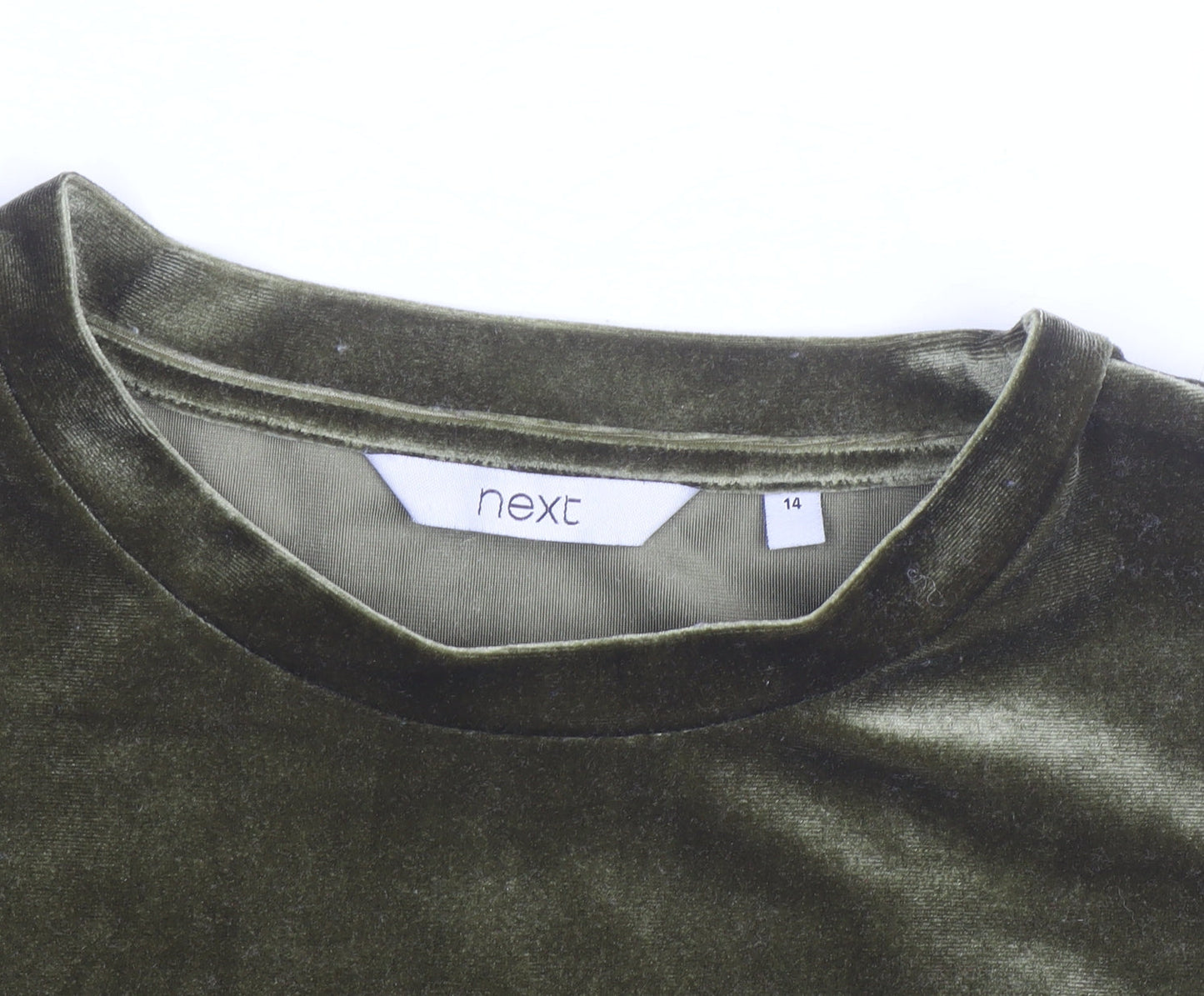 Next Women’s Green Velvet Short Sleeve T-Shirt Size 14