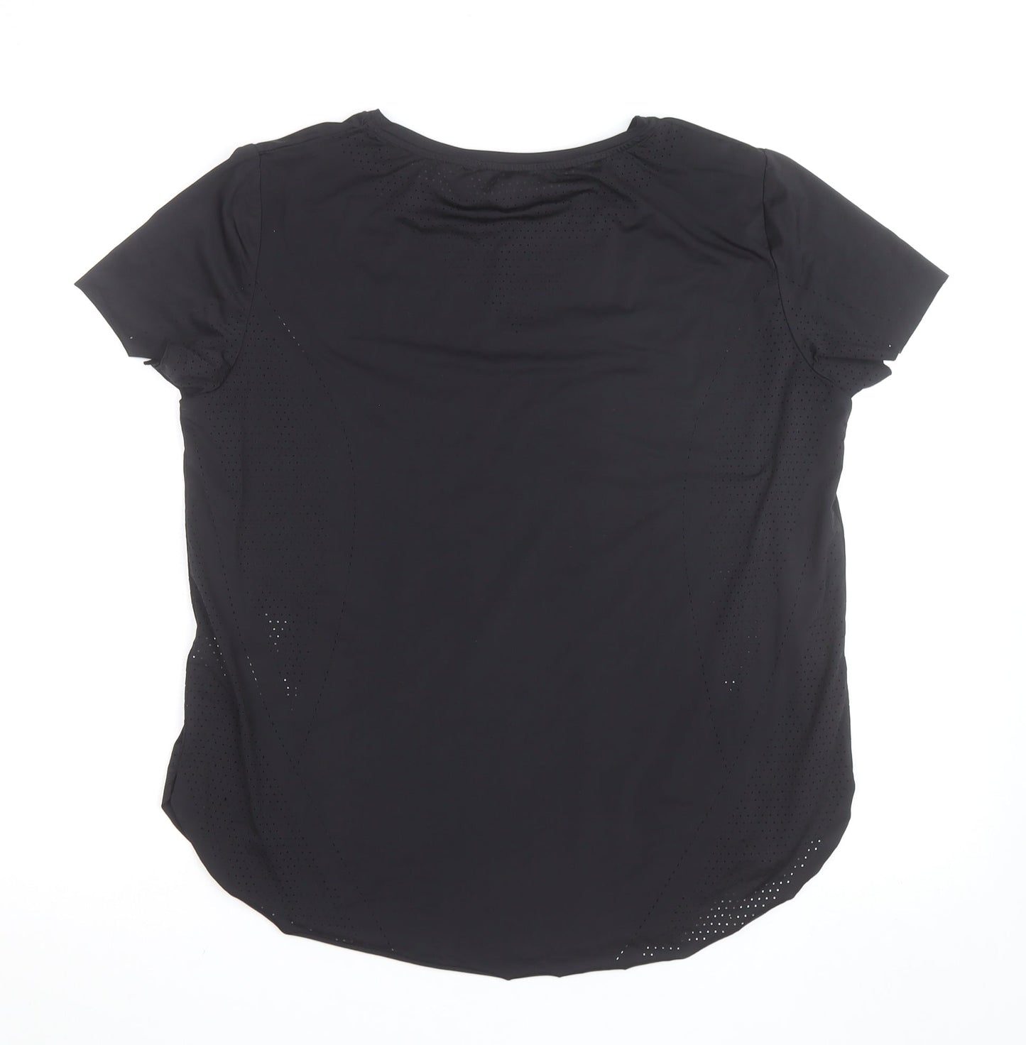 Oysho Women Black Slim Fit Short Sleeve Active T-Shirt Size S